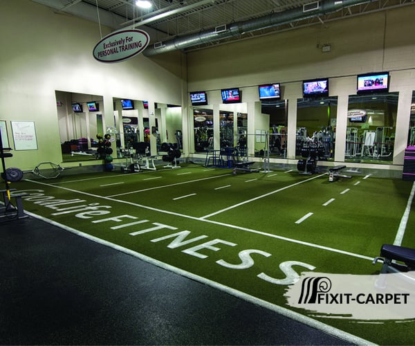 Black Rubber Gym Flooring With Artificial Grass