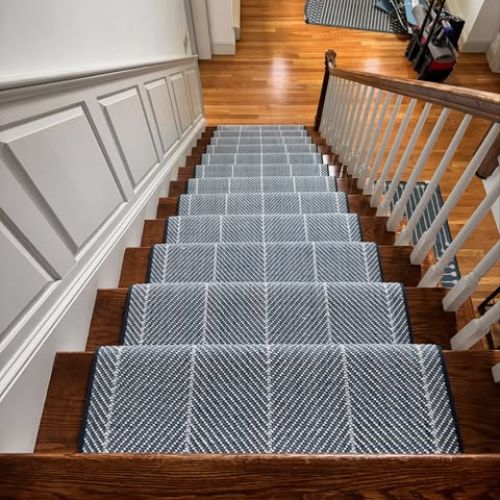 Custom stair carpet designs Ajman townhouse