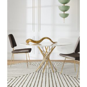 Camel & Ivory Custom Round Carpet