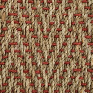 Crucial Trading Seagrass Herringbone Accents Red Weft