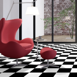 DECOR Checkerboard Black & White LVT Flooring