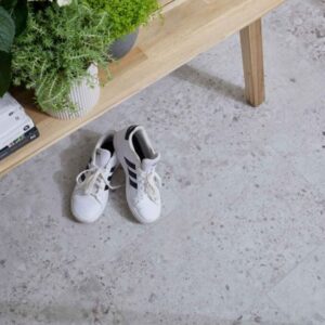 Naturelle Grey Terrazzo Tile Gluedown Luxury Vinyl Flooring