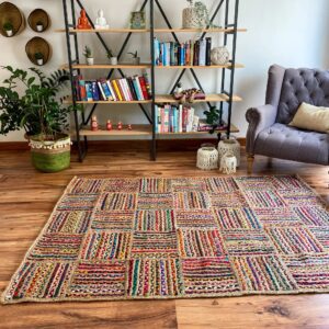 Recycled Chindi And Jute Multi-Square