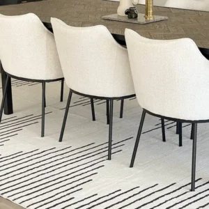 Aldana Black And Cream Dinning Room Carpet