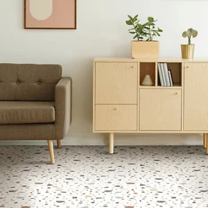 FloorPops Terrazzo White Peel & Stick Floor Tiles, FP4627