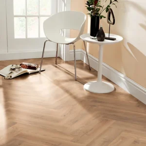 GoodHome Chesterfield Light oak effect Synchronic Herringbone Laminate Flooring, 0.87m²