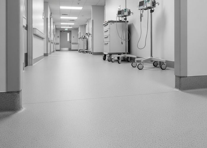 Rubber flooring for hospitals